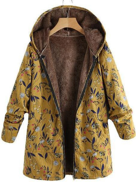 Autumn And Winter Women Hooded Thick  Long Coat