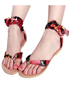 Women Sandals Flip Flop Flower Retro Fashion Bohemia Style