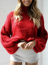 Load image into Gallery viewer, Autumn And Winter Lantern Sleeves Loose Sweater