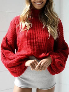 Autumn And Winter Lantern Sleeves Loose Sweater