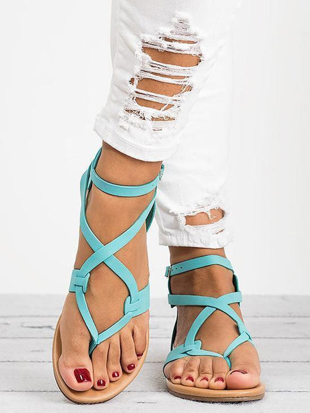 2018 Summer Bandage Beach Flat Sandals For Women