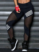 Load image into Gallery viewer, Women Leggings High Waist Mesh Pacthwork Sports leggings  Plus Size Black Gym Fitness Letter Print Sportwear Femme