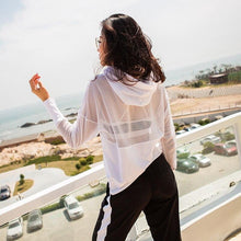 Load image into Gallery viewer, 2 Colors Sport Suit Yoga Top Quick-dry Running Shirt Gym Clothes Hooded Sport Shirt Fitness Breathable Sportswear Women Suit 30