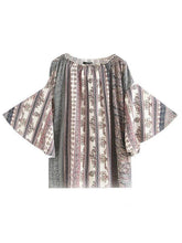 Load image into Gallery viewer, Printed Off-the-shoulder Flared Sleeves Bohemia T-Shirt Tops