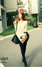 Load image into Gallery viewer, Split Joint V-neck Batwing Sleeve Knit Sweater