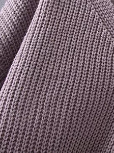 Solid Color V-neck Split Joint Zipper Sweater