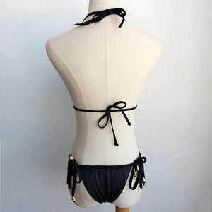 New Women Sexy Bikini Set Fringed Tassel Padded Star Print Swimwear