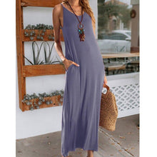 Load image into Gallery viewer, New Fashion Summer Solid Color Beach Maxi Dress