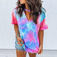 Load image into Gallery viewer, Summer Sexy Frauen Tie Dye Druck Kurz T Shirt