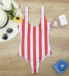 Women Sexy Bikinis Sets One Piece Striped Swimsuit