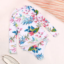 Load image into Gallery viewer, Long Sleeve Swimsuit Floral Print Bikini Bathing Suit Women Biquini High Neck Two Two-Piece Suits Swimwear Femlae Bikinis