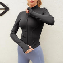 Load image into Gallery viewer, Autumn and winter new zipper long-sleeved sports jacket quick-drying slimming yoga wear women&#39;s running fitness sports top