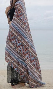 Print Retro Linen Bohemia Shawl