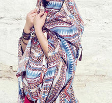 Load image into Gallery viewer, Print Retro Linen Bohemia Shawl