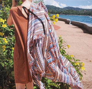 Print Retro Linen Bohemia Shawl