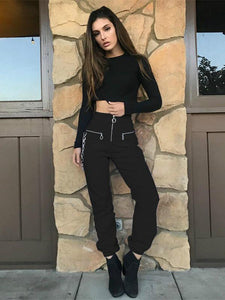 Goth Style Street Wear Cool Zipper Pants
