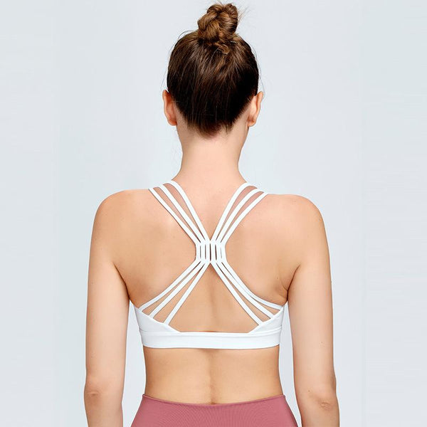 Sports bra women's suspenders gather without rims. Cross-band beauty back yoga vest