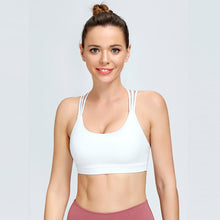 Load image into Gallery viewer, Sports bra women&#39;s suspenders gather without rims. Cross-band beauty back yoga vest