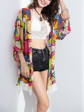 Load image into Gallery viewer, Attractive Colorful Half Sleeve Shawl Cover-up Tops
