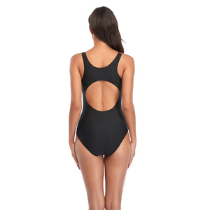 Women's Fashion Sports Colorblock Triangle One Piece Swimsuit