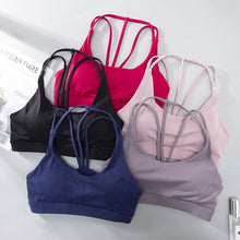 Load image into Gallery viewer, Hollowed Out Back Sports Bra Shockproof Fitness Yoga Bra Gathers Sexy Sports Underwear