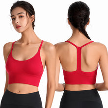 Load image into Gallery viewer, Fine Shoulder Y-type Beauty Back Sports Bra No Steel Ring Shock-proof Gathered Sling-style Sports Underwear