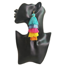 Load image into Gallery viewer, Handmade long tassel colorful bohemia style statement fashion party