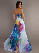 Load image into Gallery viewer, Colorful Strapless Sweet Heart Maxi Dress Party Dress