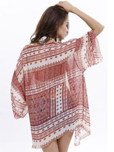 Load image into Gallery viewer, Popular 3/4 Sleeve Printed Shirt Shawl Cover-up Tops