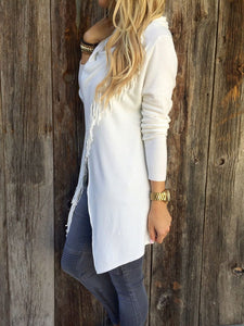 Classic Tassel Slash Sweater Top