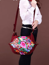 Load image into Gallery viewer, Vintage Canvas Ethnic Style Floral Embroidery Shoulder Bag