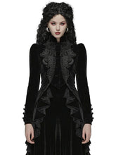 Load image into Gallery viewer, Women Gothic Vintage Overcoat Black Coat Zipper Outwear Plus Sizes Retro Bandage Lace Up Jacket
