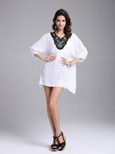 Load image into Gallery viewer, Elegant Bohemia Half Sleeve V Neck Embroidery Beaded Blouse Tops