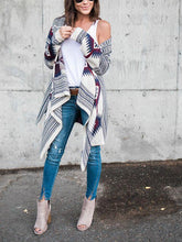 Load image into Gallery viewer, Autumn And Winter Geometric Pattern Long Sleeve Cardigan Coat