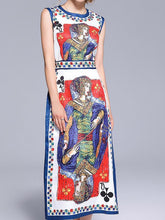 Load image into Gallery viewer, New Stylish Slim fit Split Hem Poker Printing Vest Dress