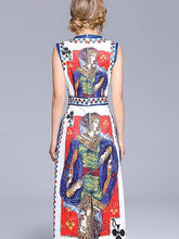 Load image into Gallery viewer, New Stylish Slim fit Split Hem Poker Printing Vest Dress