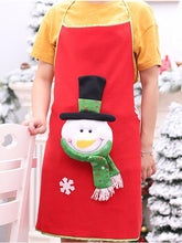 Load image into Gallery viewer, Holiday Santa Snowman Kitchen Cooking Red Christmas Apron