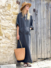 Load image into Gallery viewer, Solid Color Side Split Maxi Long Dress