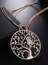 Load image into Gallery viewer, Character Owl Pendant Necklace Creative Life Tree Hollow Sweater Chain Pendant