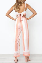 Load image into Gallery viewer, Pink Stripe Tops Wide Leg Pants Sets