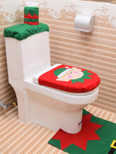 Load image into Gallery viewer, 3-Piece Snowman Santa Toilet Seat Cover and Rug Set Christmas Decorations