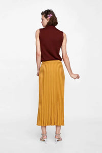 Knit High Waist Split Maxi Skirt