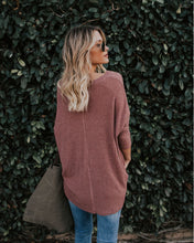 Load image into Gallery viewer, Knit V Neck Long Sleeve Solid Color Top Blouse