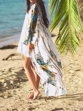 Load image into Gallery viewer, Plus Size Beach Robe Floral Long Sleeve Cover Up