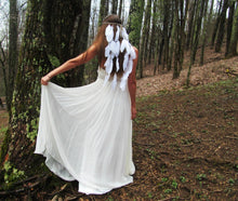 Load image into Gallery viewer, White Feather Bohemian Wedding Bride Headwear