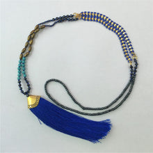 Load image into Gallery viewer, Ethnic Long Necklace Bohemian Fringed Sweater Chain Handmade Beads