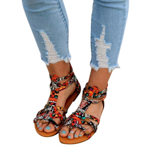 Bohemian Female Colorful Lace Sandals