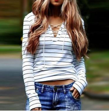 Stripe Long Sleeve Autumn Tops Blouse