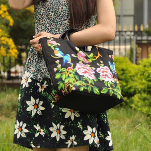 National Style Embroidery Double-Sided Embroidery Portable Versatile Bag