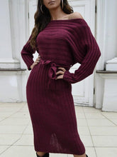 Load image into Gallery viewer, Autumn and winter hot sale New fashion women&#39;s long sweater knit lace dress